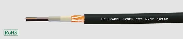 Helukabel - NYCY22525RE - Graues Erdungskabel 3x2,5mm²