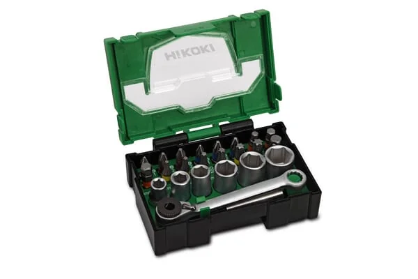 Hikoki - 40030020 - 24-teiliges Bit-Satz inklusive Stecknuessen und Ratsche