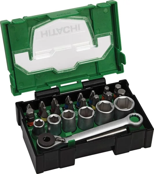 Hikoki - 40030020 - 24-teiliges Bit-Satz inklusive Stecknuessen und Ratsche