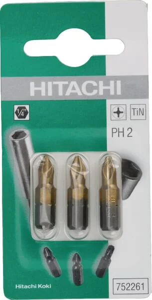Hikoki - 752261 - Bits 1/4 PH 2-25mm TIN (3x)