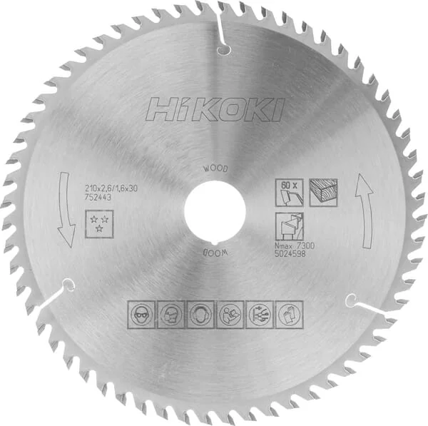 Hikoki - 752443 - HM-Kreissägeblatt 210x30 T60
