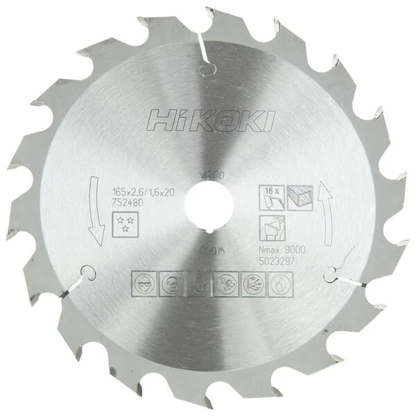 Hikoki - 752480 - HM-Kreissägeblatt 165x20 T18