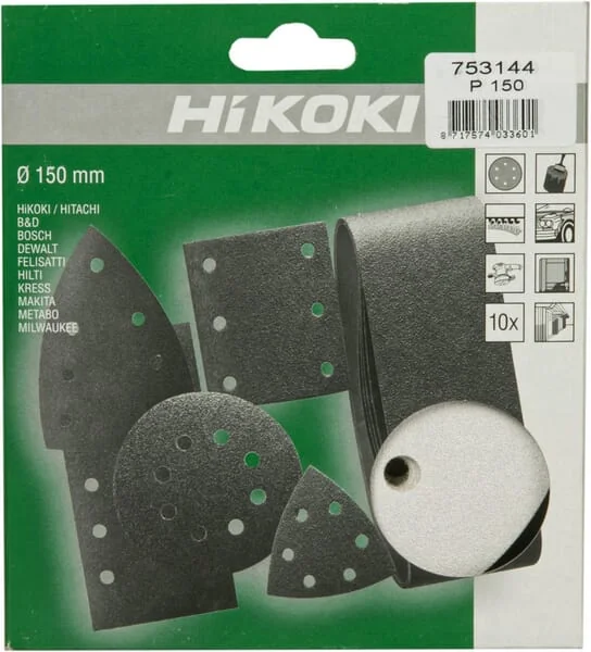 Hikoki - 753144 - Schleifscheibe Diameter 150mm K100 10 Stück