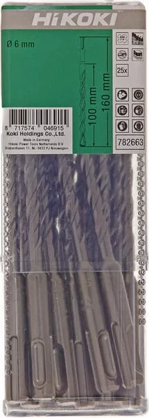 Hikoki - 782663 - SDS+ Hammerbohrer-Satz 6x160 mm (25x)