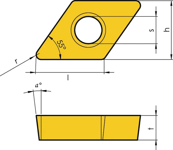 Huvema - DCMT070204MMIT1601 - Dreheinsatz DCMT 070204 10x