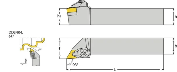 Huvema - DDJNR2525M15 - Drehhalter, Rechts 93° DDJNR