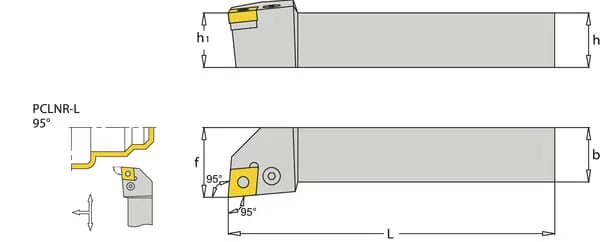 Huvema - PCLNR2525M12 - Drehhalter, Rechts 95° PCLNR