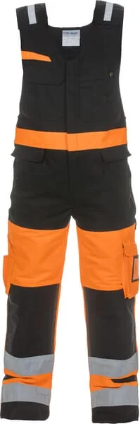 Hydrowear - 044485OB48 - Latzhose, Größe S, HI-VIS, Orange/Schwarz, Trendy Hoch Sichtbare Stretch-Linie Hydrowear
