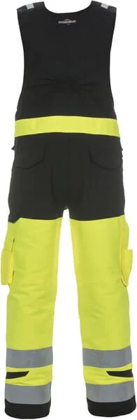 Hydrowear - 044485YB50 - Latzhose, Groesse M, Hi-Vis, Gelb/Schwarz, Trendige Hochsichtbar-Stretch-Linie