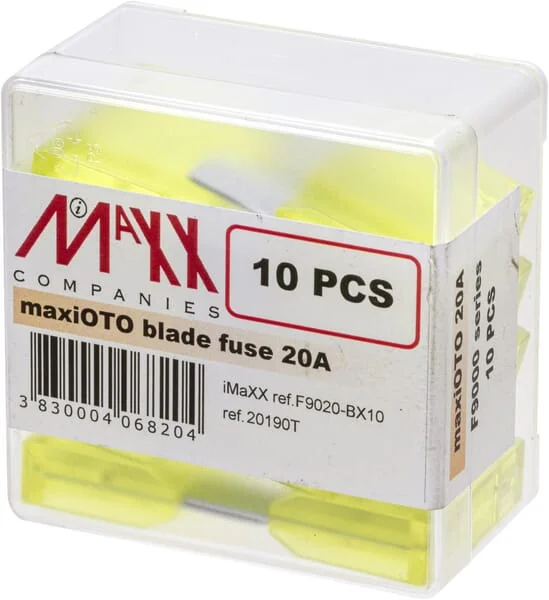 iMaXX - SI20190 - Sicherung Maxi-Flachstecker 32V 20A Länge 34,3mm Gelb Packung 10x iMaXX