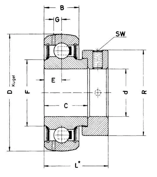 INA FAG - GRAE25NPPBFA106 - Lagerinsatz 25x52x15mm INA FAG