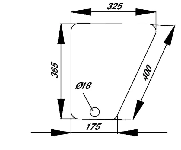 John Deere - L57280 - Windschutzscheibe Unten