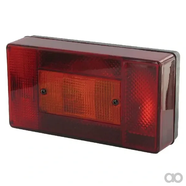 Jokon - 102002001 - Rueckleuchte Rechteckig, 12V, Rot/Orange, Aufschraubbar, 188x55x100mm, Jokon – Hinten Links