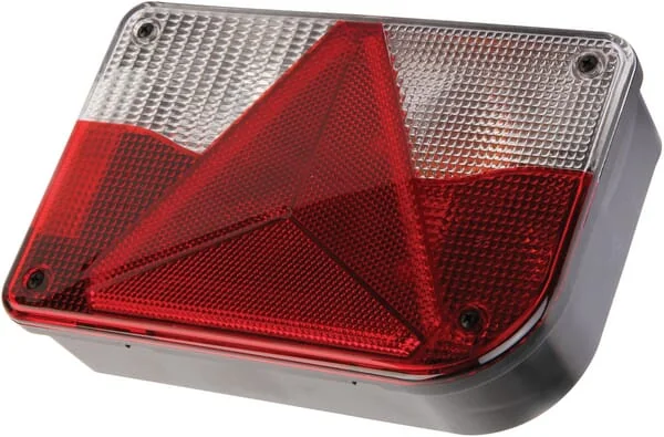 Jokon - 102110160 - Rueckleuchte Rechteckig, 12/24V, Rot/Transparent/Bernstein, Aufschraubbar, 200x55x130mm, Jokon – Hinten Rechts