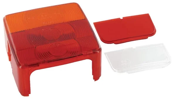 Jokon - 190007000 - Leuchtenglas, Rot/Transparent/Bernstein, Quadratisch Links/Rechts/Heck Jokon