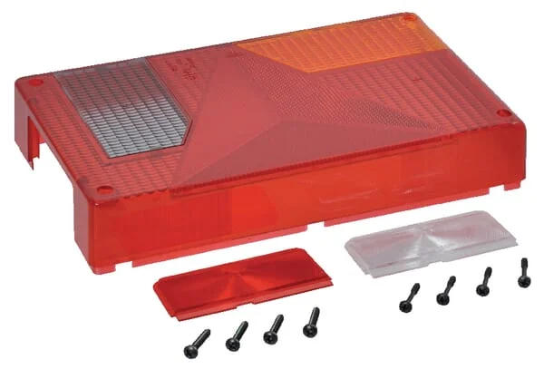 Jokon - 190063140 - Leuchtenglas, Rot/Transparent/Bernstein, Rechteckig Heck/Rechts Jokon