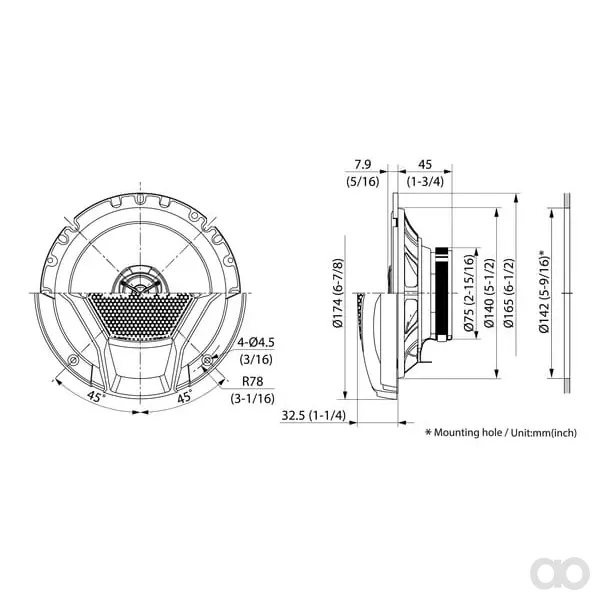 JVC Kenwood - CSDR1720 - Lautsprecher-Set 170mm 50W/300W