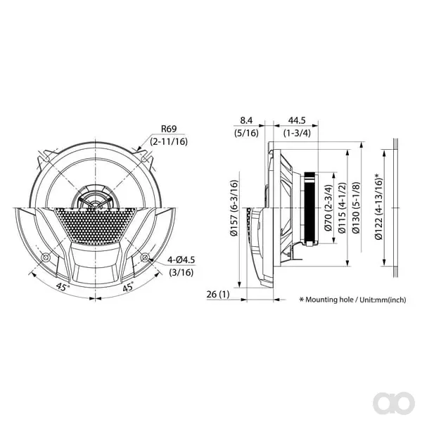 JVC Kenwood - CSDR520 - Lautsprecher-Set 130mm 40W/260W
