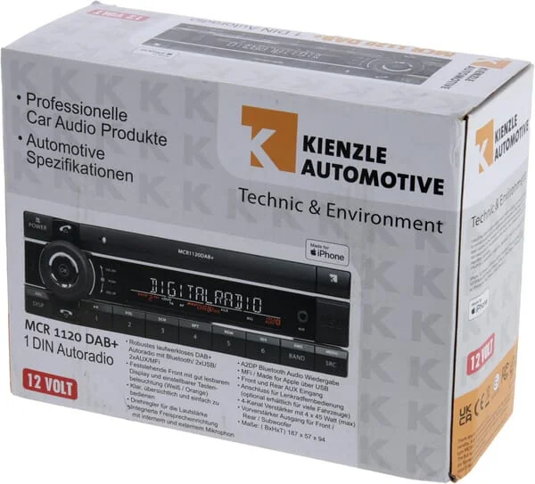 Kienzle - MCR1120DAB - Radio Mit USB/AUX/BLUETOOTH/DAB+12V, Eingebautes + Externes Mikrofon