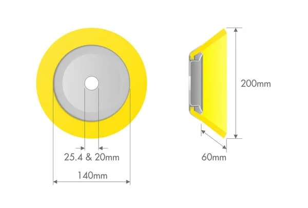 KOTI - SRKO230002 - Freischneider Unkrautbuerste 200x80 PP, Loch Diameter 20/25,4