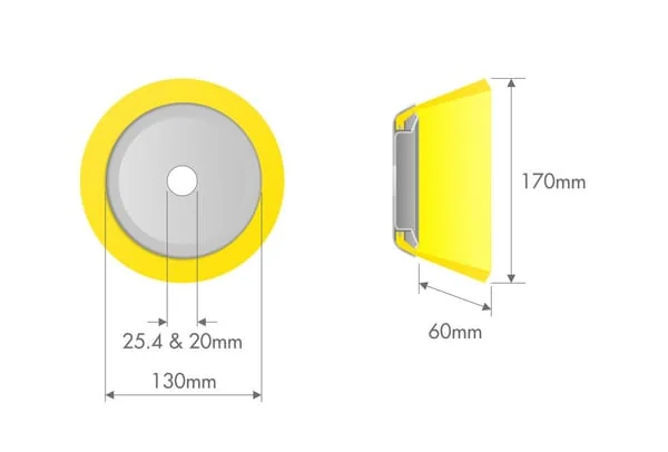 KOTI - SRKO230004 - Freischneider Unkrautbuerste 170x60 PP, Loch Diameter 20/25,4