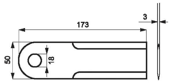 Kramp - 0000600172KR - Messer 3 mm