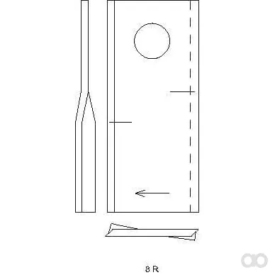Kramp - 001466912KR - Maehwerk-Messer Rechts 96x48x4mm, Loch Diameter 19mm; Geeignet Fuer Krone, 25 Stueck