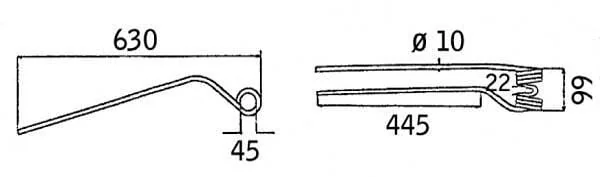Kramp - 002650100KR - Rotierende Zinke CW aussen