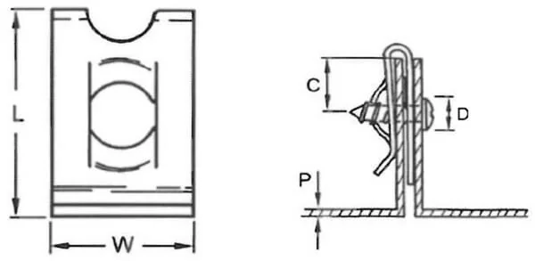 Kramp - 048004 - Klemmmutter 2,9 mm 13x11