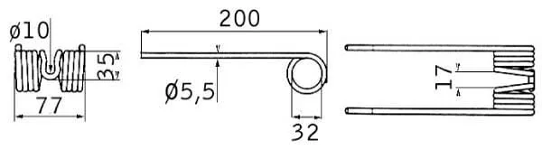 Kramp - 0940530200N - Federzinken der Pick-Up-Einheit Welger