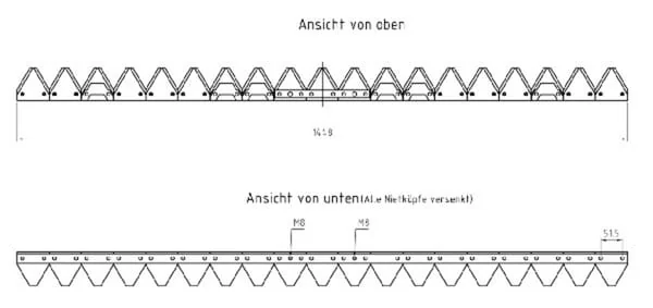 Kramp - 110422207KR - Obermesser 1,45 M 19 Teile, Reform