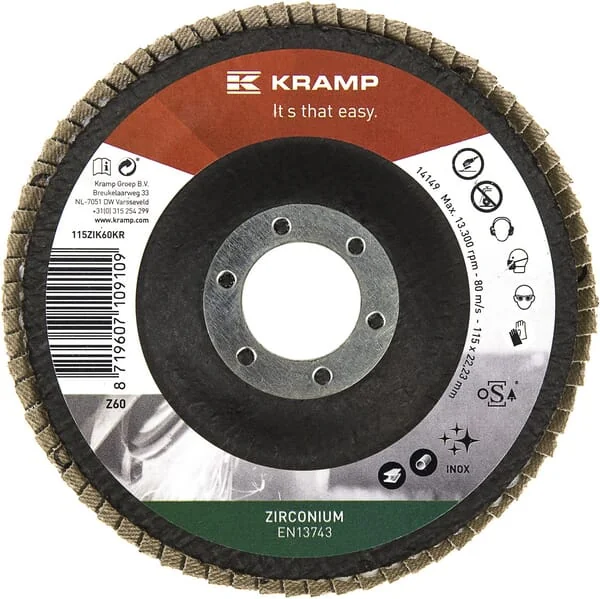 Kramp - 115ZIK60KR - Zirkonium-Klappenstirnscheibe 115mm Körnung 60