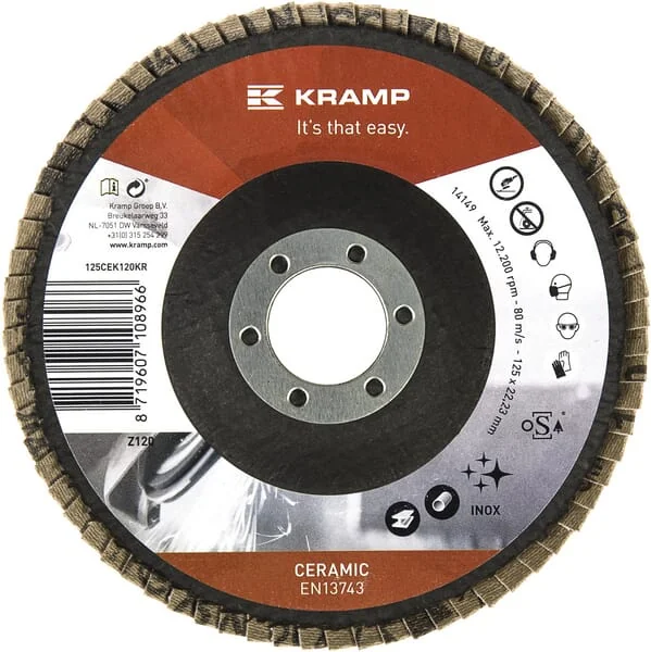 Kramp - 125CEK120KR - Keramik-Flap-Scheibe 125 mm K120