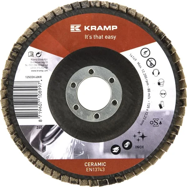 Kramp - 125CEK40KR - Keramik-Flap-Scheibe 125 mm K40