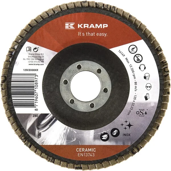 Kramp - 125CEK80KR - Keramik-Flap-Scheibe 125 mm K80