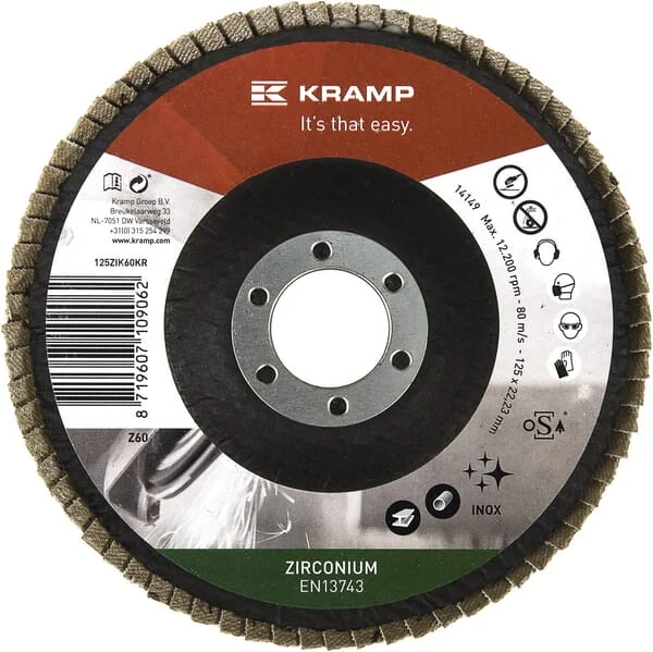 Kramp - 125ZIK60KR - Zirkonium-Flap-Scheibe 125 mm 60er Körnung
