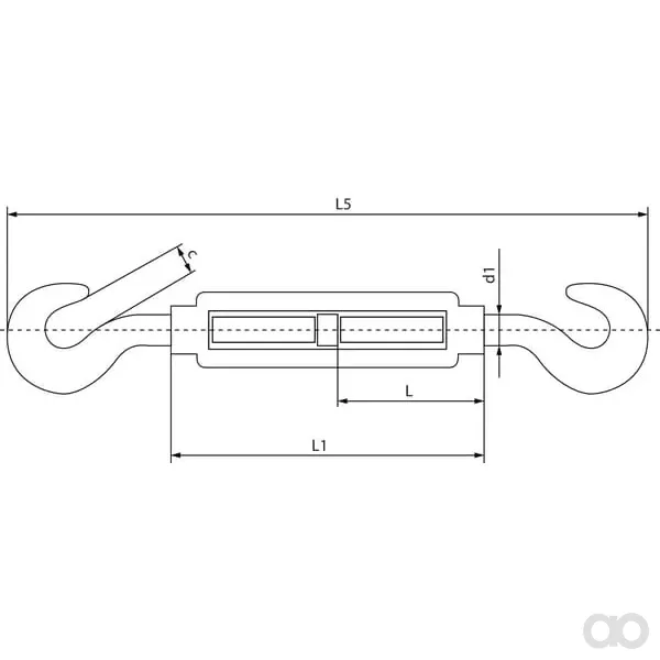 Kramp - 148008HH - Zugspanner Haken/Haken M8