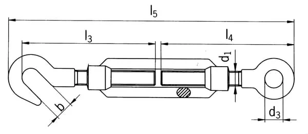 Kramp - 148012HGRVS - Spannschloss Haken/Auge 12mm Edelstahl