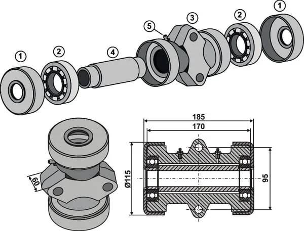 Kramp - 17100001 - Lager Komplett für 30x30 Quadrat