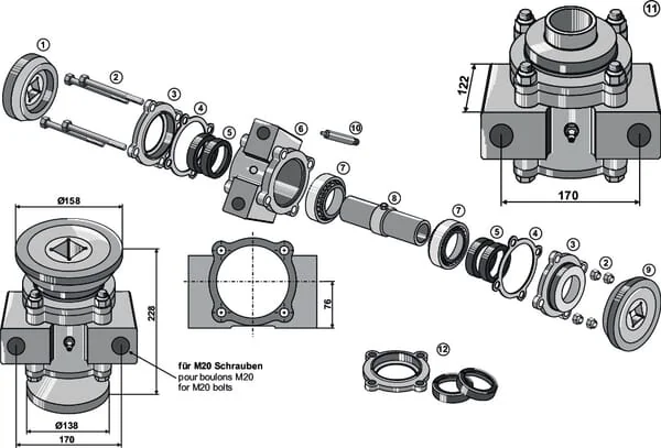 Kramp - 17100402 - Lager für SOUCHU-PINET, 40x40
