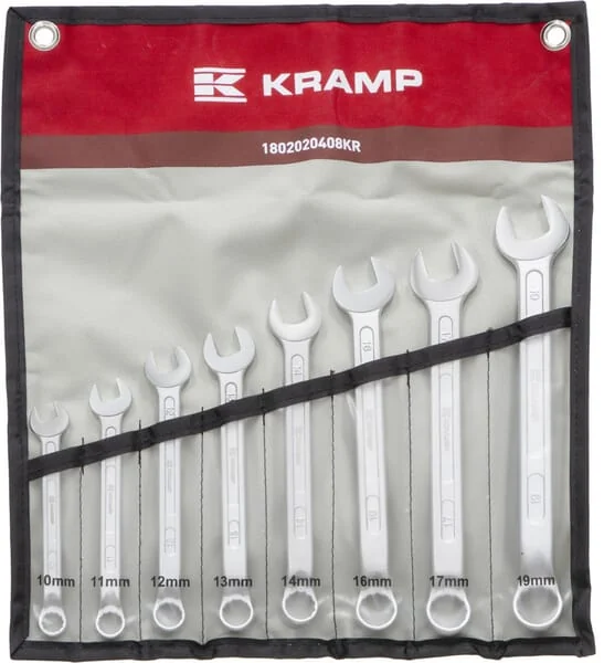 Kramp - 1802020408KR - Satz Kombinationsschlüssel, Gebogen, 8-Teilig