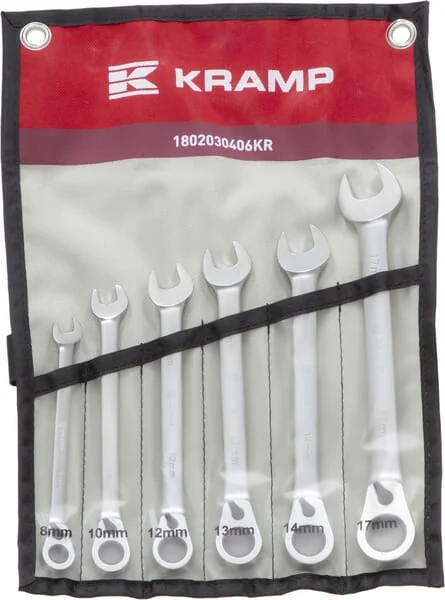 Kramp - 1802030406KR - Kombinationsschlüsselsatz mit Ratsche, 6-teilig