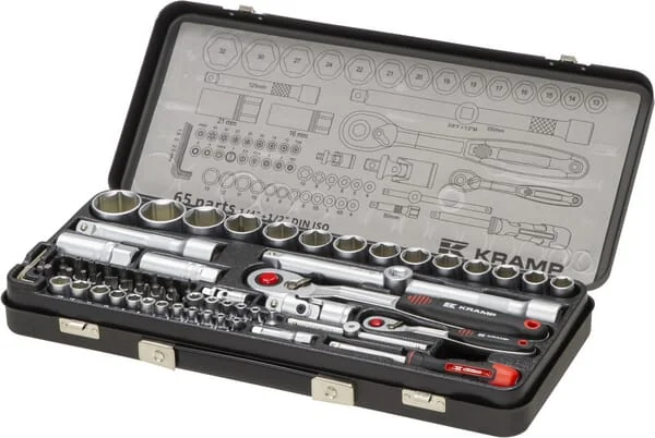 Kramp - 180465420KR - Steckschlüsselsatz 1/4" 1/2" 65-teilig