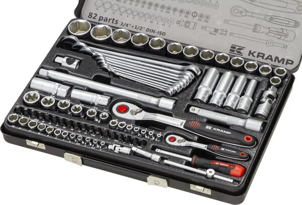 Kramp - 180482420KR - Kombinierter Steckschlüsselsatz 1/4" 1/2", 82-teilig