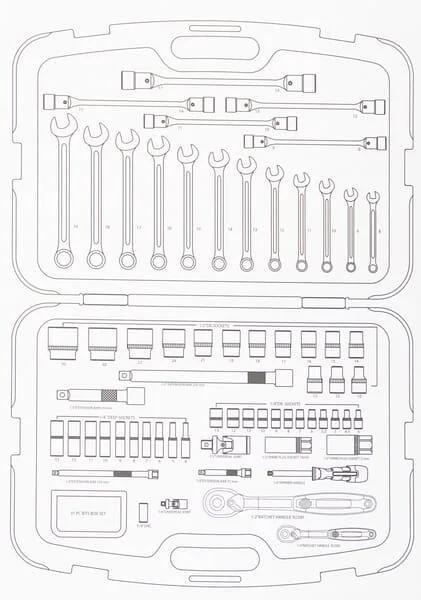 Kramp - 180496420KR - Kombinierter Steckschlüsselsatz 1/4" 1/2", 96-teilig