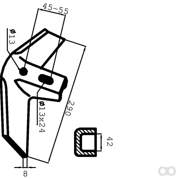 Kramp - 201860KR - Kultivatorzinke 290x8mm