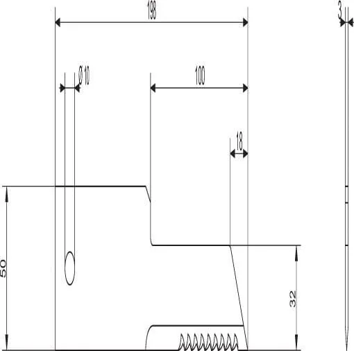 Kramp - 280910Z - Gegenschneide Gezahnt 198x50x3 mm Diameter 13 mm
