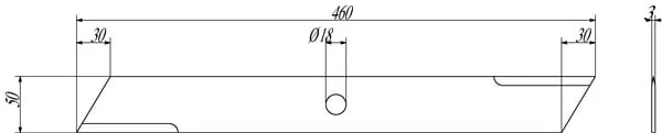 Kramp - 288014N - Messer 460 x 50 x 3