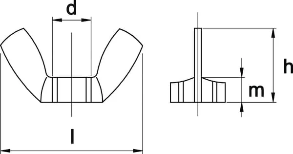 Kramp - 3156AM - Kleine Fluegelmutter M6