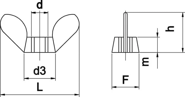 Kramp - 3156RVSDINP025 - Fluegelmutter M6 V2A-DIN